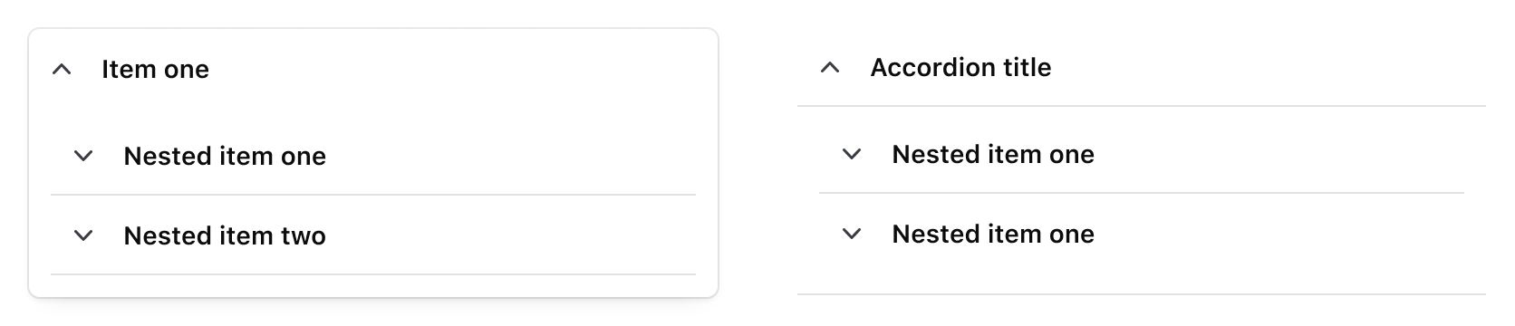Example of a flush Accordion nested inside of a card within another flush Accordion